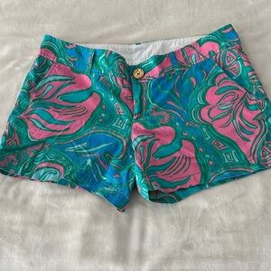 Lilly Pulitzer Vibrant Pink and Green Women's Shorts